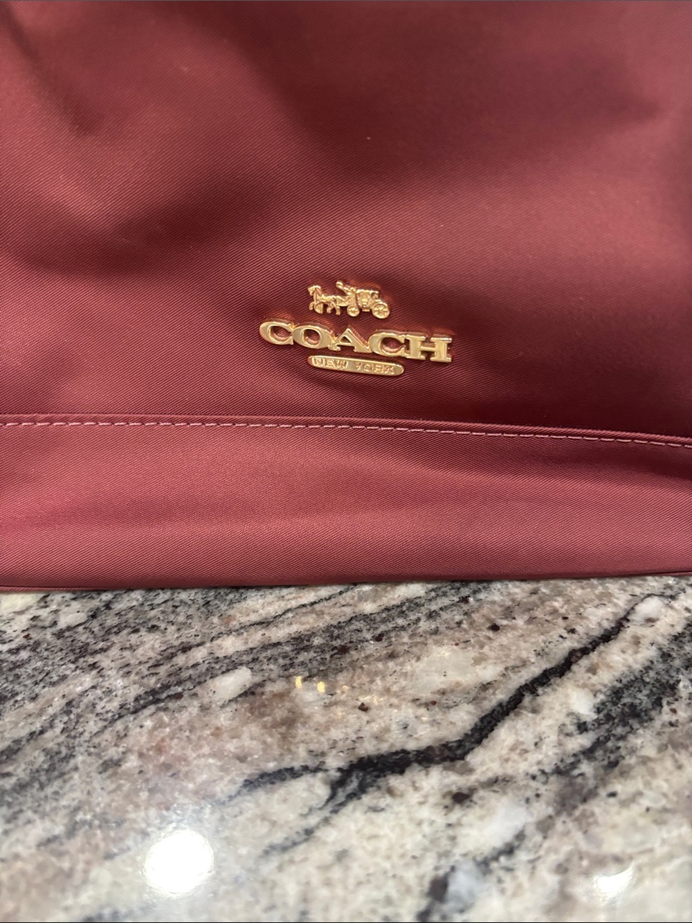 Coach Nylon Shoulder Bag with Gold Hardware. 11w x 3 1/2 x6w - Picture 6 of 8